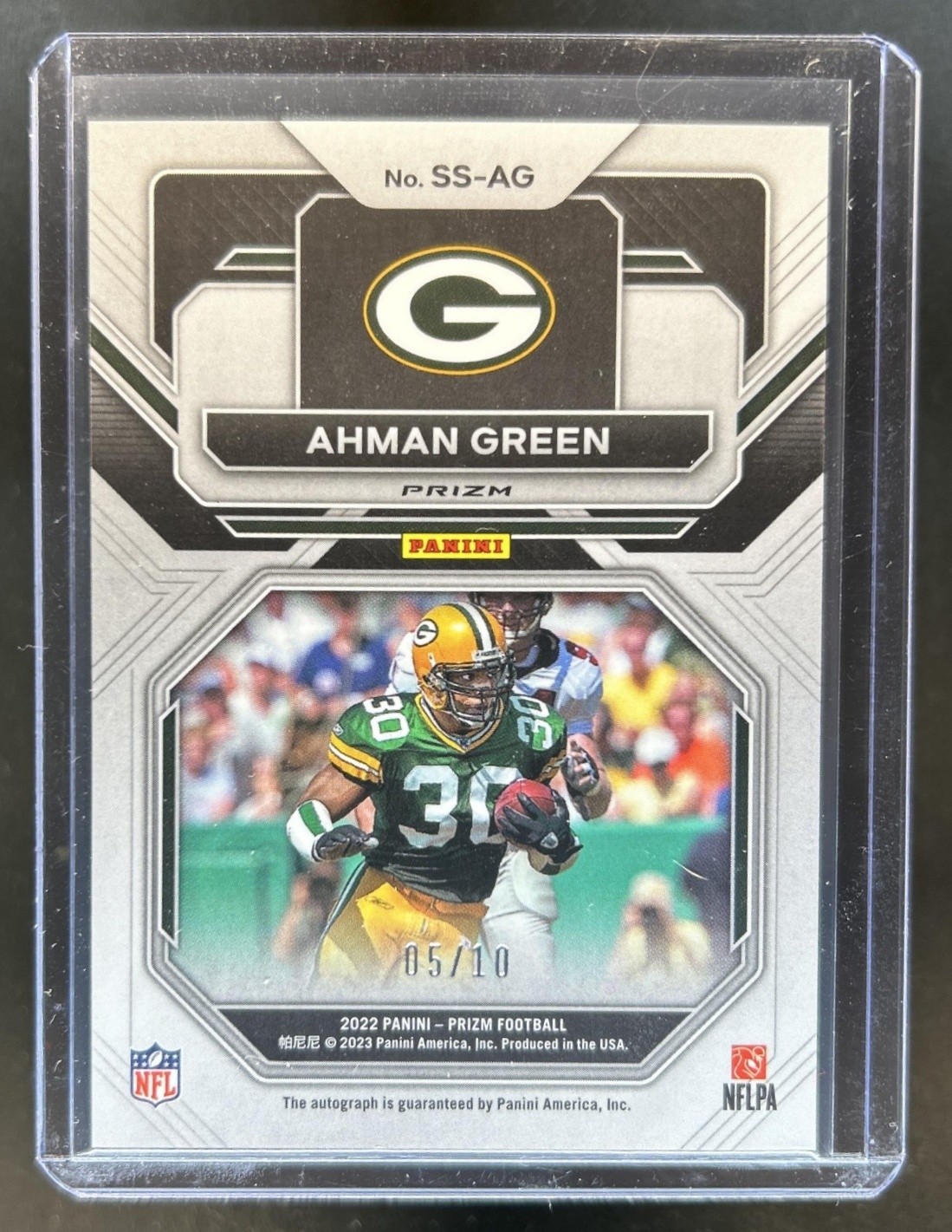 2022 Panini Prizm Ahman Green Sensational Signatures Gold Auto #/10 Packers view 2