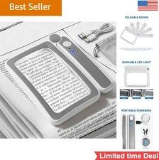 Rechargeable Magnifying Glass with Light 5X Rectangular Page Magnifier 12