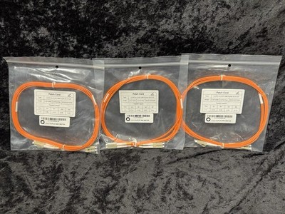 (Lot of 3) 2M MM 62.5 Duplex LC/PC to LC/PC Fiber Optic Patch Cable MultiMode