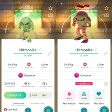 Shiny Dynamax Hitmonlee - Registered 20k Star.d or P T C