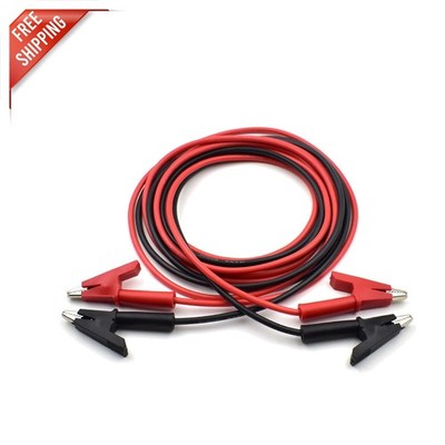 2 Pcs 10ft Copper Alligator Clips & 14AWG  Leads for Safe Electrical Testing