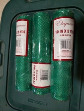 Mesh Ribbon. Green. 3 Rolls. 10" x 5 Yds.