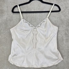Vintage Jc Penny Ivory Lingerie Camisole Satin Lace Size 36, Adjustable Straps