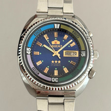Orient Crystal 3 Star Blue Dial 21J Automatic Day Date Men s Watch