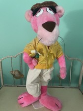 Vintage Pink Panther Stuffed Animal Plush W Clubs Mighty Star Inc 17 Inches Tall