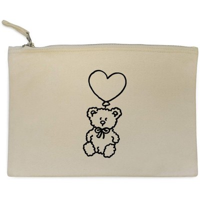 Canvas-Clutch 'Teddy mit Ballon in Herzform' (CL00048971)
