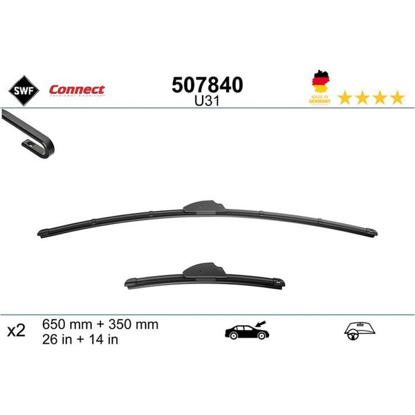 SWF 507840 Wischblatt FüR KIA Hyundai Fiat Toyota Honda Sedici I30 Santa FE 189-image