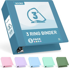 Binderx Extra Durable 3 Inch 3 Ring Binder, D-Ring Large Binders, Holds