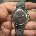 VTG Timex Marlin Mens Watch Silver Expansion Band Manual Wind 33mm For Repair