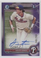 2022 Bowman Chrome Prospect Purple Refractor 249/250 Gavin Tonkel Auto 0o6v
