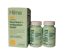 Lot of 3 HILMA Natural HEARTBURN + INDIGESTION - 28 Caps/ea EXP 3/2026