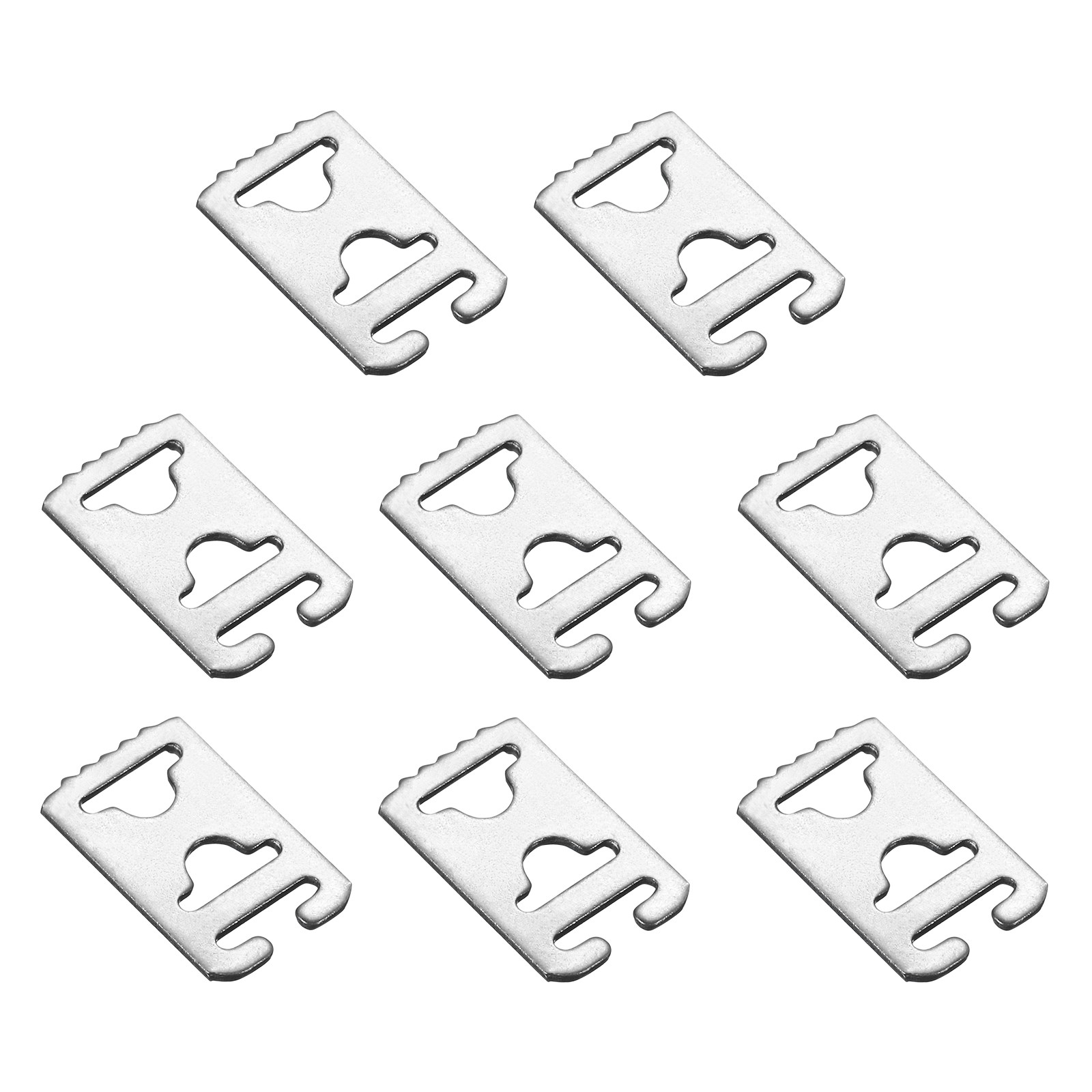 No Tie Shoelace Buckles, White Stainless Iron Lace Lock Clip for Shoes, 8Pcs