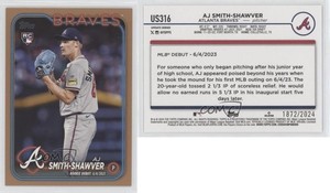 2024 Topps Update Rookie Debut Gold /2024 AJ Smith-Shawver #US316 Rookie RC
