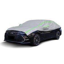 Half Car Cover Sedan with Green Reflective Strip Hail Protector Car Cover