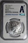 2021 Peace Silver Dollar Advance Releases MS70 NGC