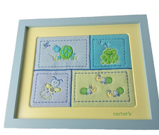 Carter's Embroidered Framed Nursery Wall Art Insects and Frogs 10'' X 12''