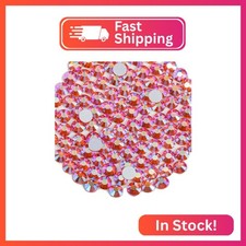 Beadsland Flat Back Crystal Rhinestones Round Gems for Nail Art and Craft Glue F