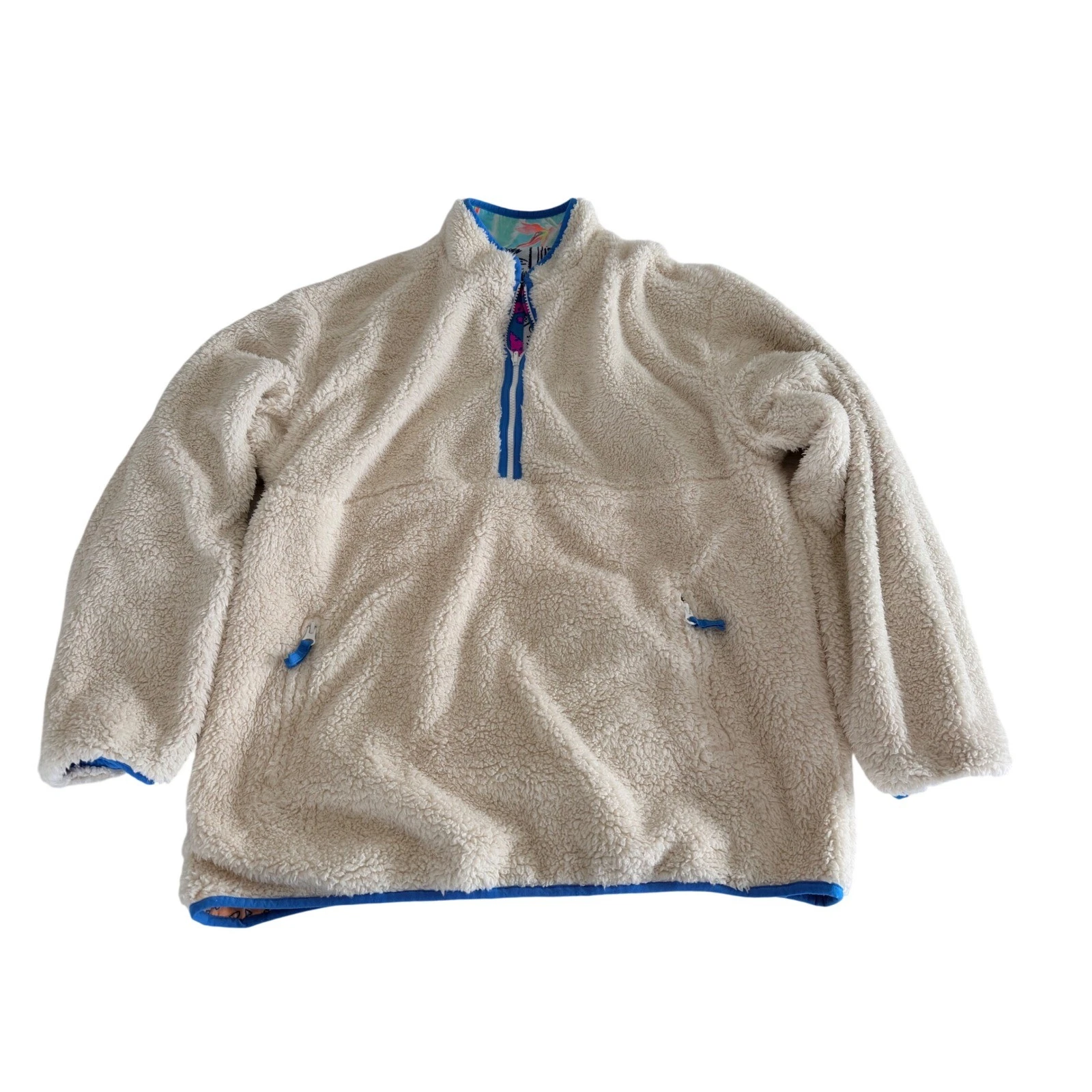 Chubbies Wanderers Club Pullover Jacket Mens XL Multi Pattern Fleece Lined Snap image 9