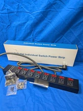 open box ✨ Rack Mount Power Strips,8 Outlet  Surge Protector 6 FT Cable,Black 