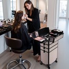 BYOOTIQUE Rolling Makeup Train Case on Wheels 3-Piece Art Deco Graphite — photo 7