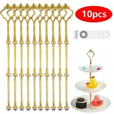 10-Set 3 Tiers Cake Plate Cupcake Stand Rack Fittings Handle Rod Wedding Party