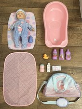Baby Annabell Baby Brother Alexander Doll with Changing Bag, Mat & Bath Bundle