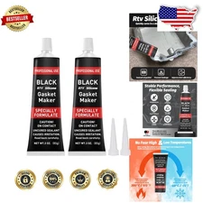 Black High Temp RTV Silicone Gasket Maker, Oil-Proof Sealant, 170g