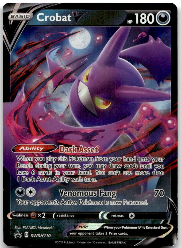 Crobat V SWSH110 Holo Promo Sword & Shield Promo Pokemon Near Mint
