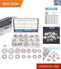 High-Quality 175Pcs Assorted Flat Washers for M3-M12 - Instant Grip & Protection