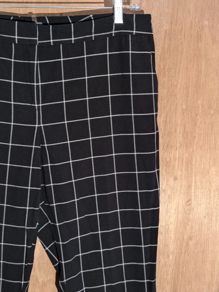 vince camuto dress pants womens size 12 skinny stretch flat front plaid black - Image 3 of 4
