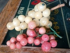 Vintage Italian Alabaster Mid Century Stone Grape Cluster Lot of 2