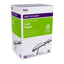 Lens Wipes, Wipe 'N Clear, 100 Count, Pre-Moistened, Streak-Free, Safe for Gl...