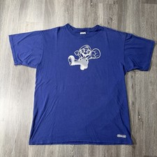 Y2K Nintendo Super Mario Bros  mario Bitmap  Tshirt Anvil L Blue
