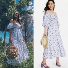 LoveShackFancy X Target Cosette Smocked Puff Sleeve Tiered Dress Size S