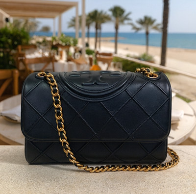 NEW Tory Burch Soft Fleming Black SMALL Convertible Shoulder