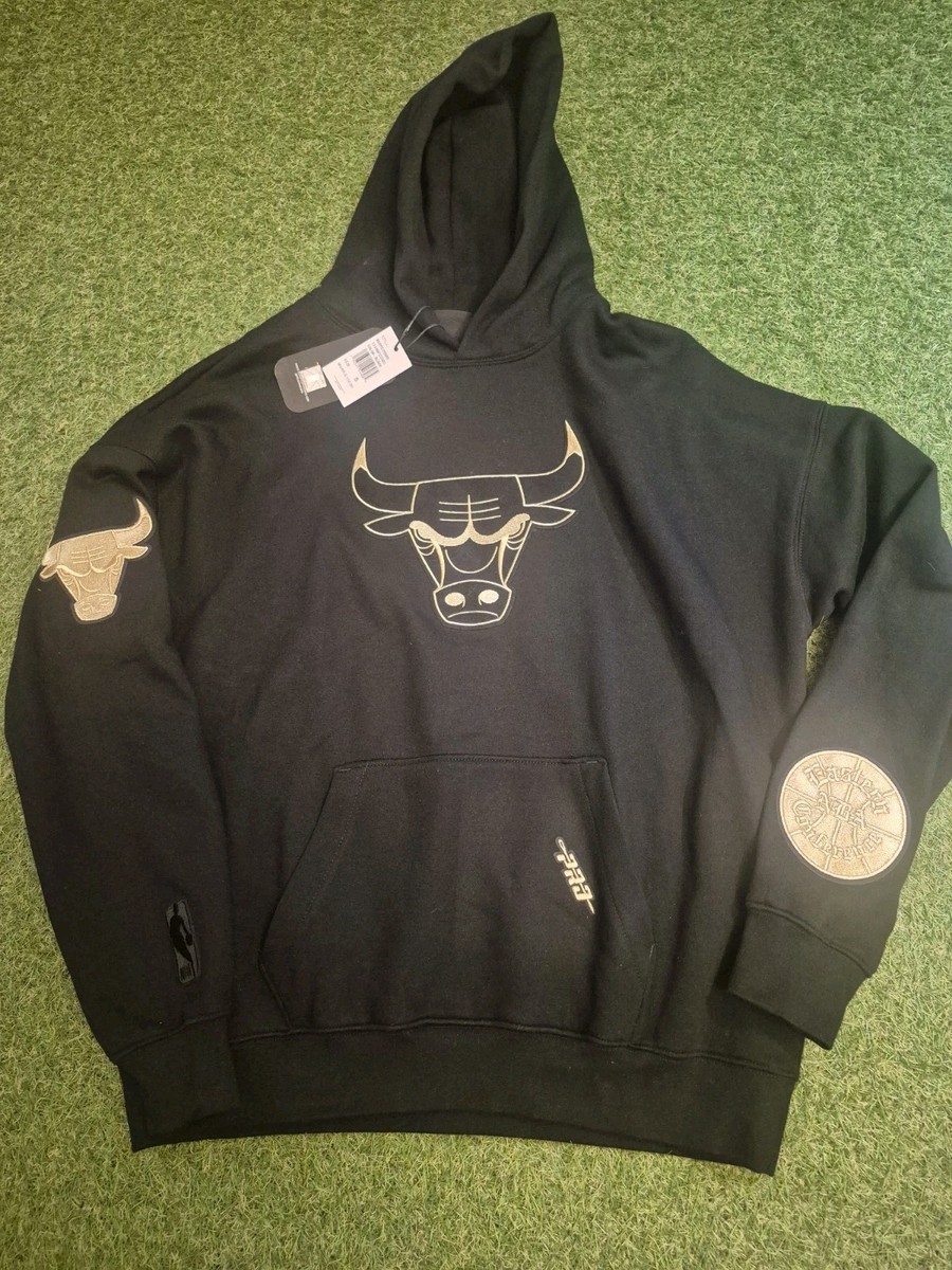 Pro Standard Chicago Bulls Gold Logo Black Hoodie Patches Men's