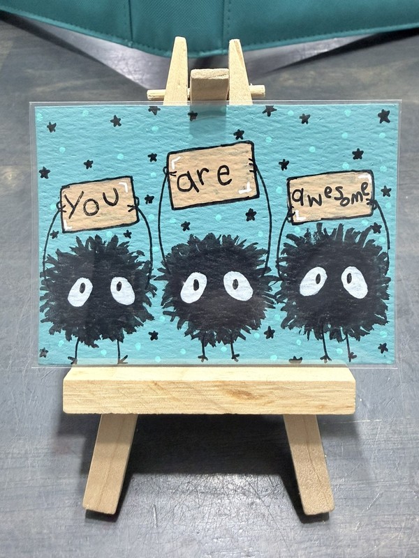 ACEO Original Art Card Cute Inspirational Soot Sprite Gihlbi  all.things.ali