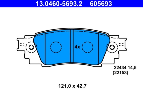 Bremsbelagsatz Scheibenbremse ATE 13.0460-5693.2 FüR Lexus UX Toyota NX HR Camry-image