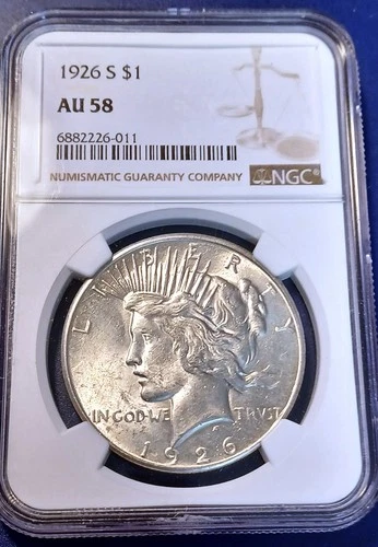1926-S NGC AU58 U.S. Peace Dollar