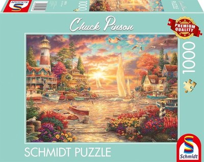 NEW SEALED Schmidt 58554 Chuck Pinson Morning Silence at The Lake 1000 Pc Puzzle
