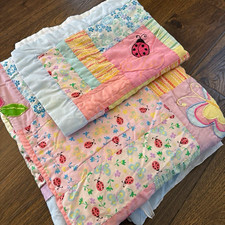 Y2K Vintage Bubblegum Garden Bed Bath Beyond Patchwork Comforter Quilt Pillow