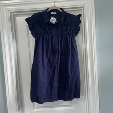 Avara Women's Neacie Button Up Collared Dress Size Small Navy
