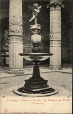 Fountain Palazzo Vecchio Florence Italy vintage UDB postcard z623