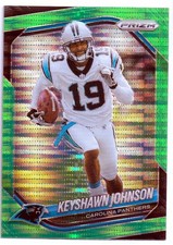 2025 Panini Prizm Keyshawn Johnson #264 Neon Green Pulsar Carolina Panthers