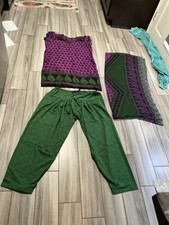 Polyester Paisley salwar kameez dupatta Set 46  Bust, 36  Long, Short Sleeve,