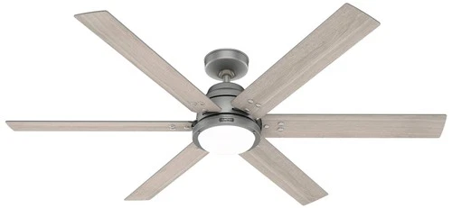 60" Hunter Gravity Matte Silver LED Smart Ceiling Fan - Picture 2 of 7
