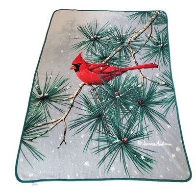 Winter Cardinal Biederlack Hautman Brothers 56x80'' Special Edition Blanket Throw