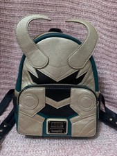 Loungefly Marvel Loki Leather Backpack, Mini - Green/Beige