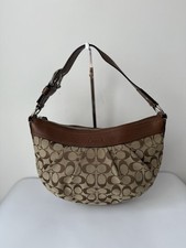 Vintage Coach Soho Pleated Bag Brown Signature Coach Hobo Bag  00s Y2K