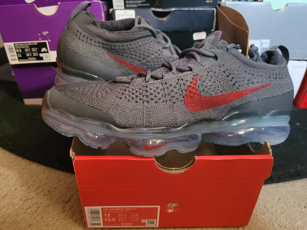 Nike Air VaporMax 2023 Flyknit Dark Grey Gym Red for Sale